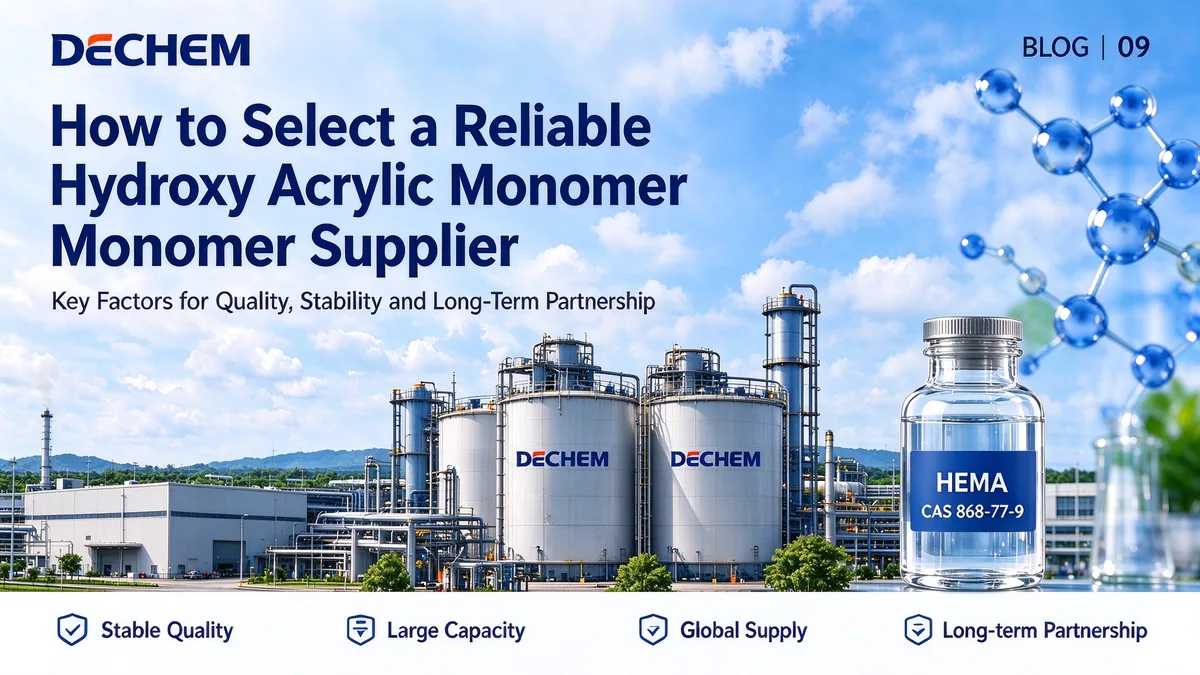B2B supplier selection checklist for hydroxy acrylic monomers